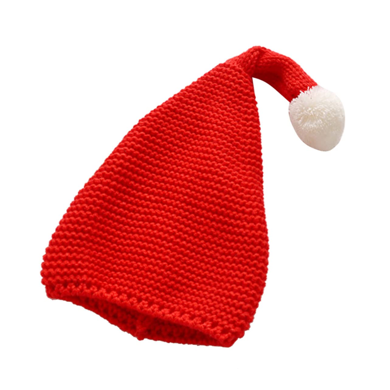 4 Stück Flauschige Ballmützen Kinder wintermütze Kinder weihnachtsmütze weihnachtsmannmützen für Nikolausmütze Mädchen Hüte mütze Strickmützen Hüte aus Holzgarn rot