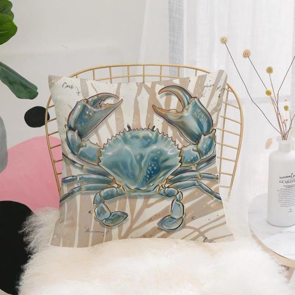 HYOSXW Cushion Cover,Throw Pillow Case Home Decorative for Living Room Bedroom Sofa Chair 16X16 Inch,crab, ocean, fantasy, blue crab, braid,Pillowcase 40X40cm
