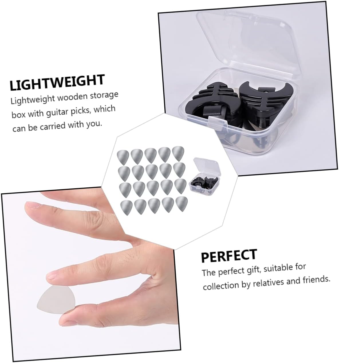 1set Stainless Steel Guitar Pick Set Storage Box and Covers Plectrum Storage for Guitarists and Bassists for Music Lovers image 2