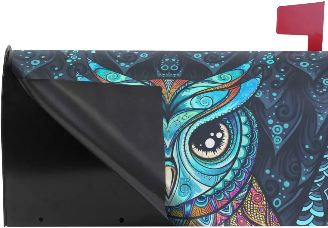 WOOR Owl Magnetic Mailbox Cover MailWraps Garden Yard Home Decor for Outside Standard Size-18"x 20.8"