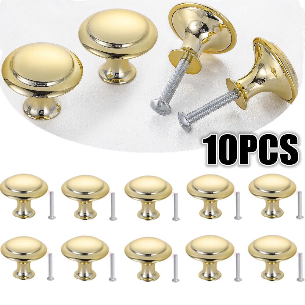 10 pomos de acero inoxidable for puertas, manijas for armarios, cajones, cocinas y baños, accesorios dorados for muebles.