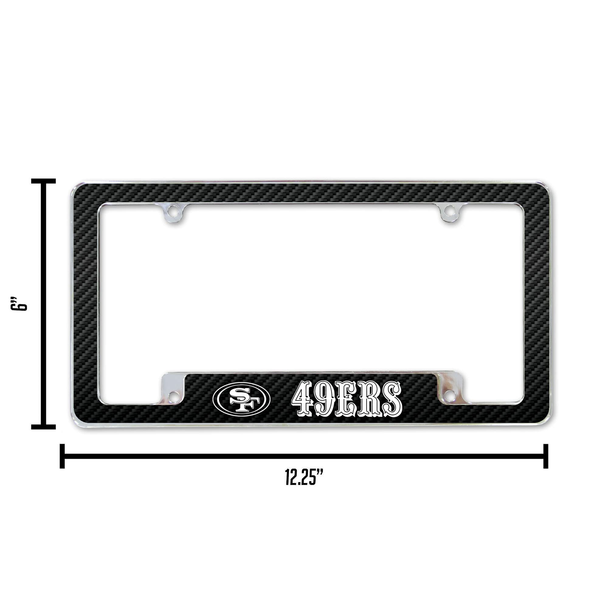 Rico Industries NFL San Francisco 49ers Karbonfaser, 30,5 x 15,2 cm, Chrom, Kennzeichenrahmen für Auto/LKW/SUV