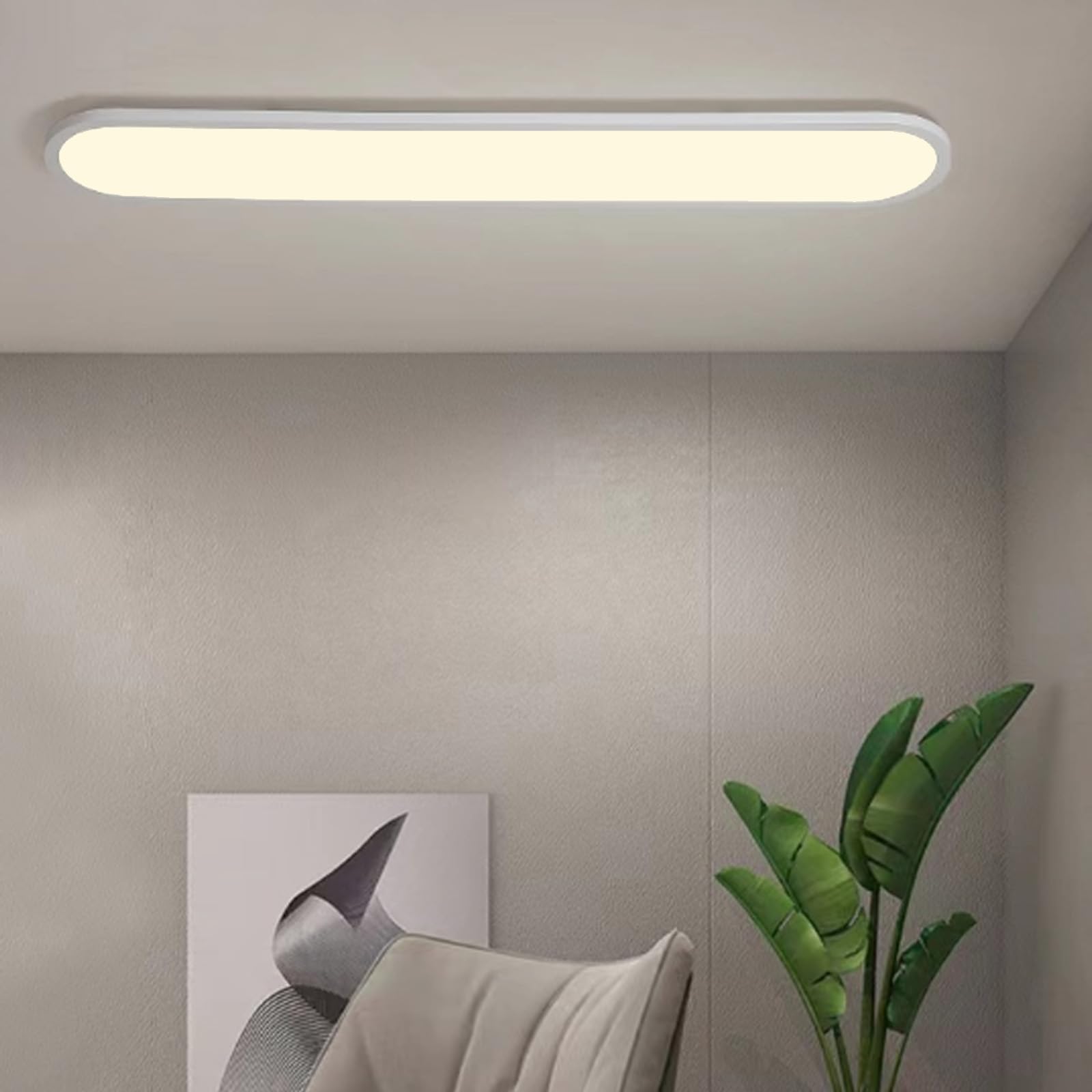 TZSMUM Slim LED Ceiling Light Long Strip Modern Minimalist Ceiling Lamps3000K/4000K/6000K Ceiling Lighting Three Colour Temperatures Ceiling Light Kitchen Home Office Hallway (40cm,White Warm Light)
