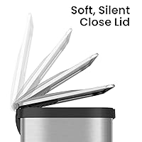 Vista 4 de iTouchless Airstep - Cubo de basura con pedal de 13 galones con sistema de control de olores, basurero de acero inoxidable de grado comercial