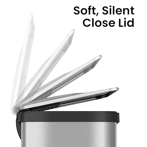 Miniatura 4 de iTouchless Prime - Cubo de basura de plástico con sensor de 13.2 galones, delgado y ahorra espacio, construcción duradera a prueba de abolladuras,