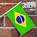 Anley Brazil Mini Flag 12 Pack - Hand Held Small Miniature Brazilian Flags on Stick - Fade Resistant & Vivid Colors - 5x8 Inch with Solid Pole & Spear Top