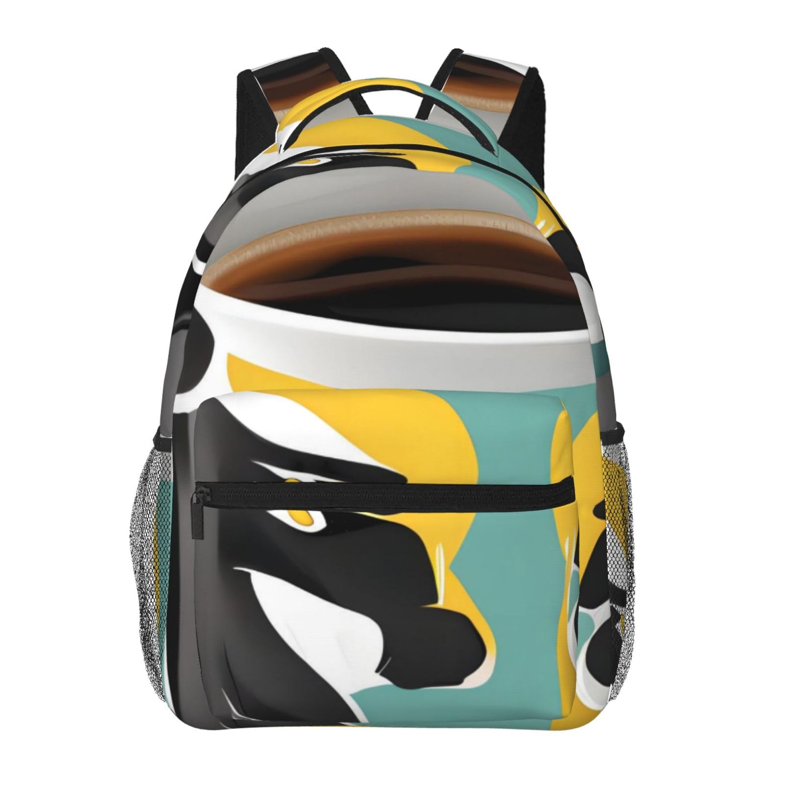 zhanglutian Mug Coffee Travel Backpack, Leisure Backpack, Large Capacity, Lightweight, Waterproof, Unisex, Suitable For Hiking.