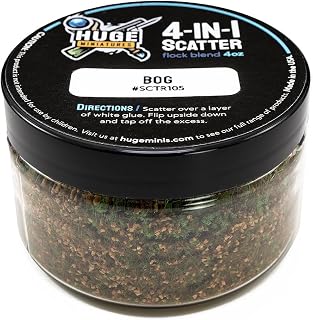 4-in-1 Scatter, Bog Scenery Model Basing Materials for Gaming and Tabletop or Diorama Railroad Layout - 4oz Resealable Jar