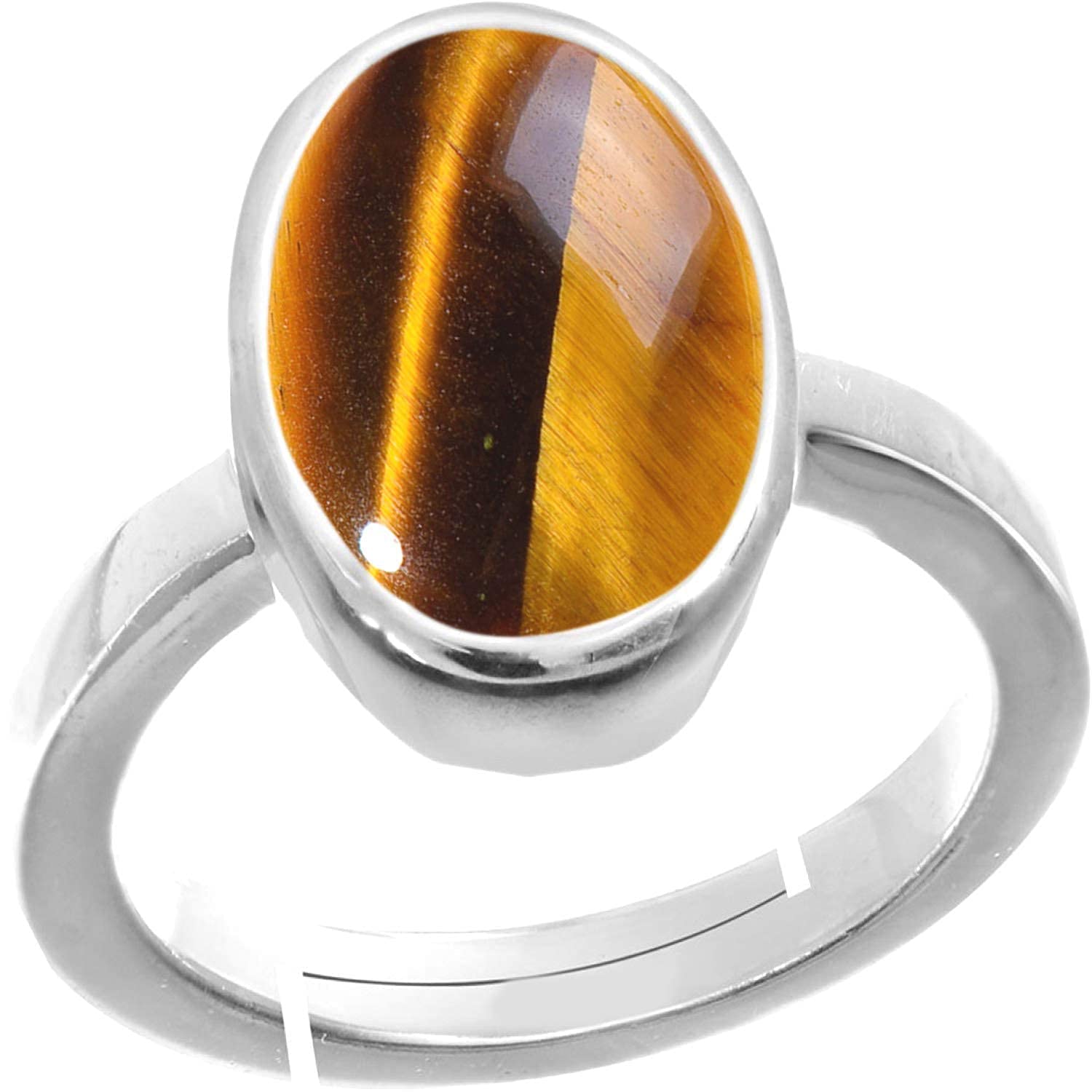 13.25 Carat Natural Earth Mined Tiger Eye/Tiger Stone/Tiger's Eye Natural Certified Tiger eye Ring Silver plated chitti Stone For Men And Women By Lab - Certified-image-40