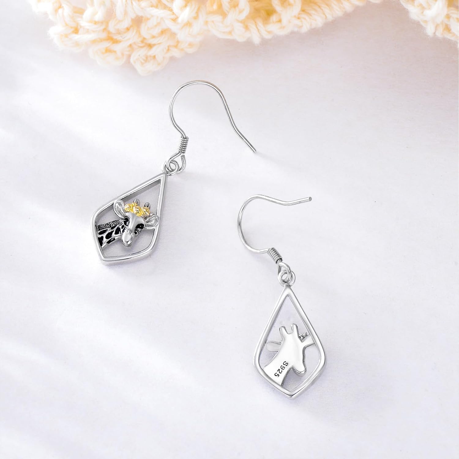 URONE Animal Earrings 925 Sterling Sliver Hummingbird/Koala/Bat/Giraffe/Dachshund Earrings Dangle Animal Jewelry Gift for Women - Image 5