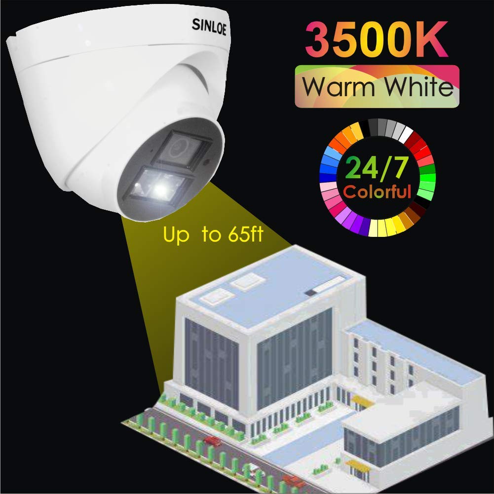 SINLOE 2 MP Color Night Vision Day/Night 24 Hour Full Color Vision 1080P Full HD AHD Indoor CCTV Surveillance Camera Compatible with All 2MP and Above AHD Supporting DVRs, 4 Unit 2