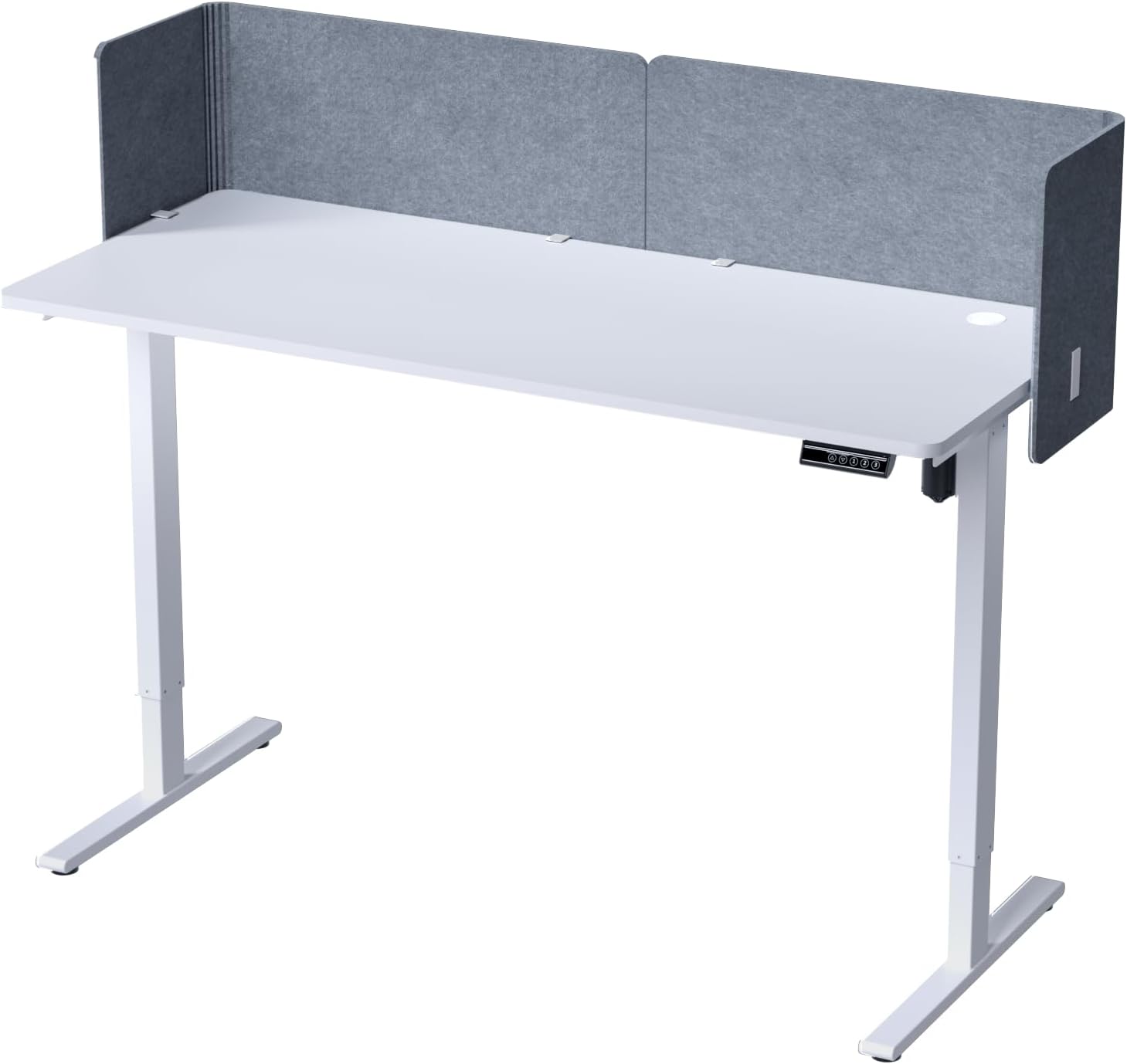 L-Shaped Acoustic Partition desk privacy panels, clamp-on