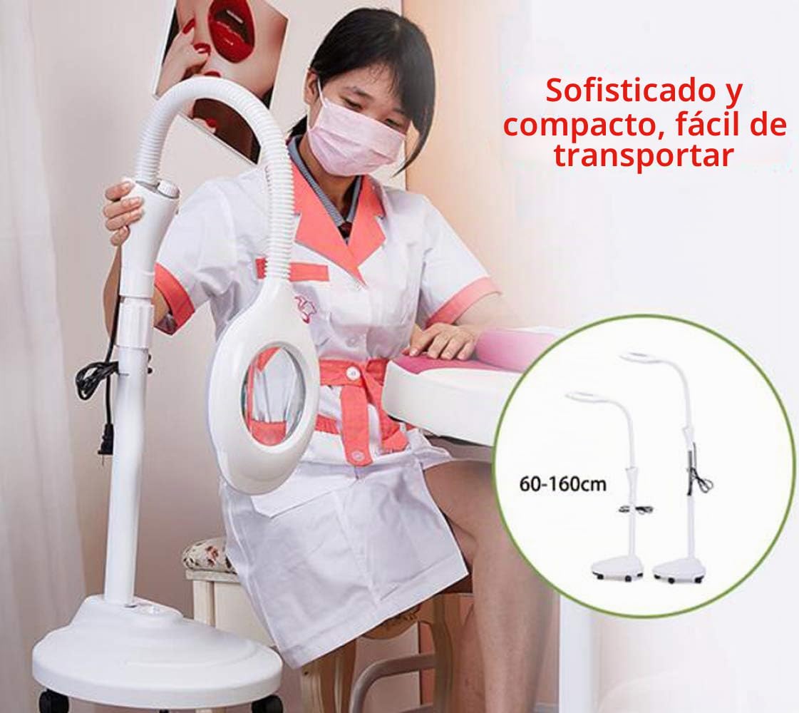 Lámpara Lupa Led Estética De Aumento 16x Para Belleza De Salón Tatuaje Escritorio Manicura Maquillaje Pedicura Lectura Trabajo Lámpara De Pie Flexible Profesional Lupa C