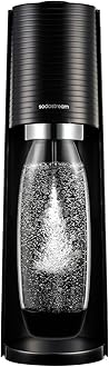 SodaStream Terra Sparkling Water Maker Machine, with 1 Litre Reusable BPA-Free Water Bottle for Carbonating & 60 Litre Quick Connect CO2 Gas Cylinder – Black