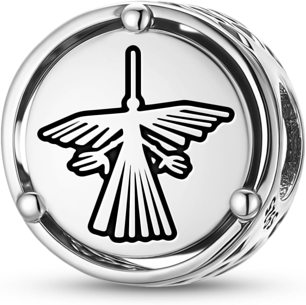 925 Sterling Silver Nazca lines The Labyrinth Charms for Bracelets & Necklaces Pendants Beads Jewelry Fit Pan Bracelet Charm Ethnic Cultural Symbols Gifts for Women