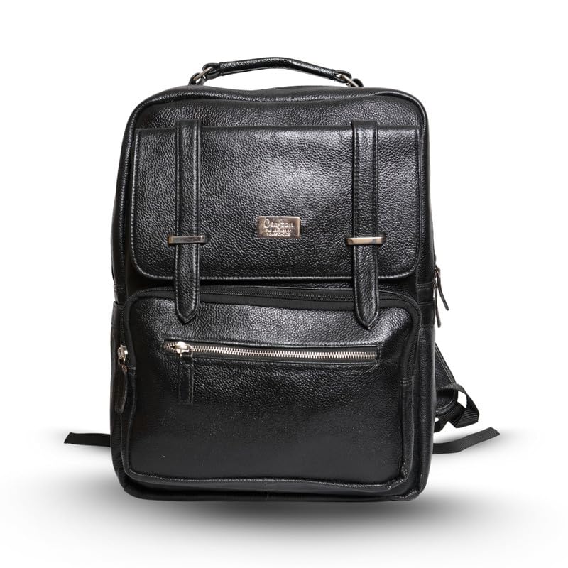 CERFTAN Genuine Leather Backpack for Men & Women | Stylish Laptop Bag with Adjustable Straps, Multiple Compartments, Secure Zipper Pockets, Office, College, Travel
