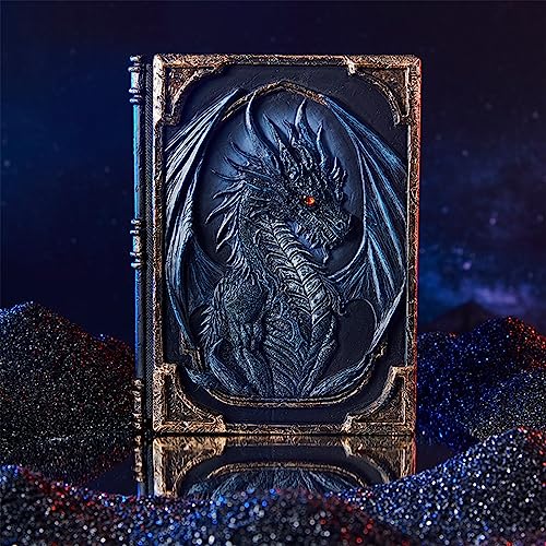 Caderno em relevo 3D premium, estilo vintage, capa de dragão 3D, design completo mistério, excelente