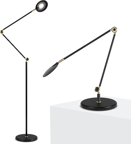 Miniatura 9 de Brightech Sage - Lámpara de pie y mesa LED 2 en 1 para manualidades, lámpara de lectura de pie ajustable sobre silla, para sala de estar y oficina,