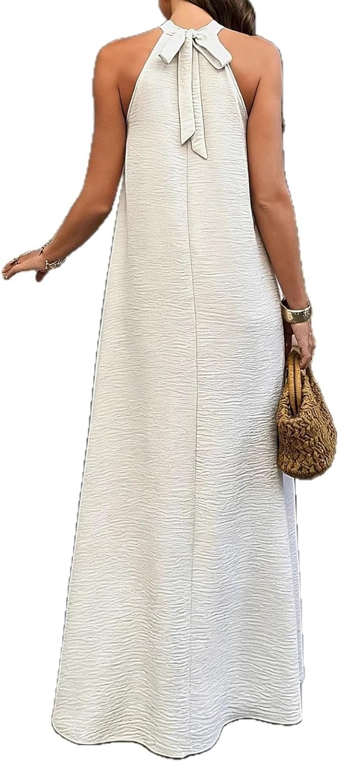 Aoleaky Women's Plus Size Sleeveless Maxi Dress, Casual Resort Loose Fit Summer Dress
