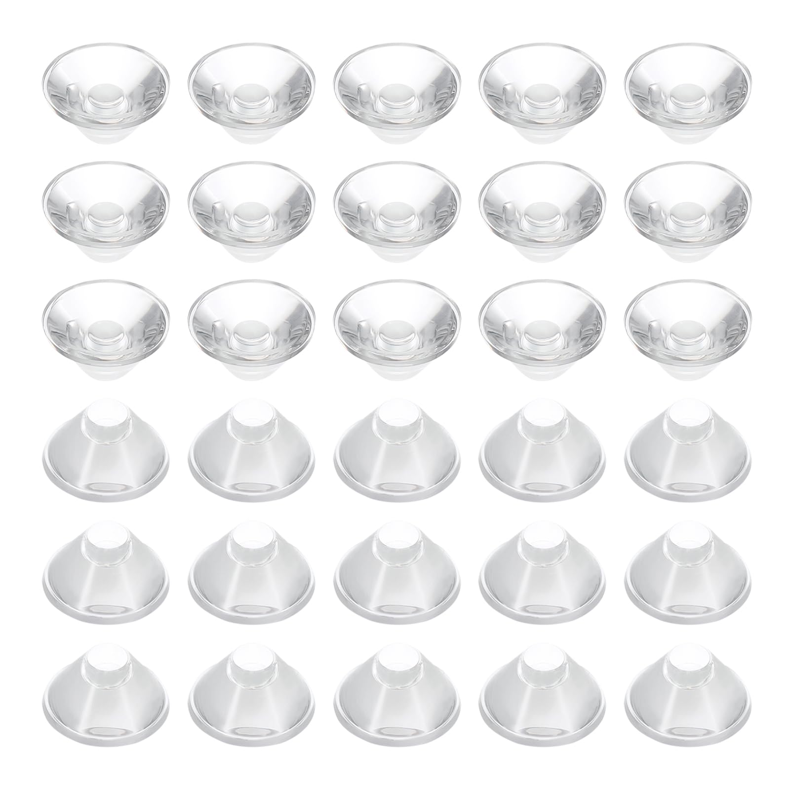 PATIKIL 45 Degree 20mm High Power LED Lens, 30 Pcs LED Reflector Collimator Acrylic Optical PMMA Smooth Surface Lenses Focusing LED Lens for 1W LED Light Lamp Bulb Spotlight Panel, Clear