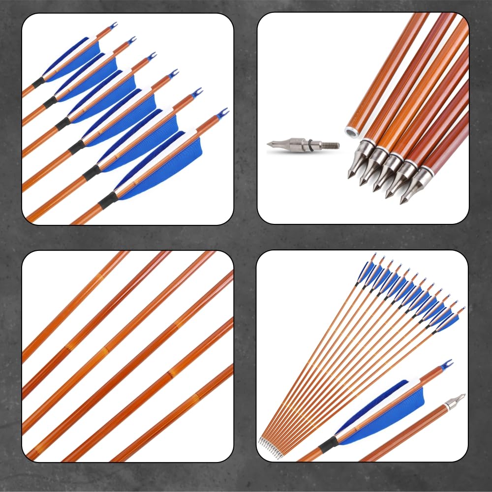 12 Flechas de Tiro con Arco Flecha híbrida Profesional de Carbono con Pluma Natural de 4 Pulgadas SP500 Ideal para competiciones y Entrenamientos competitivos en Interiores y Exteriores — view 2