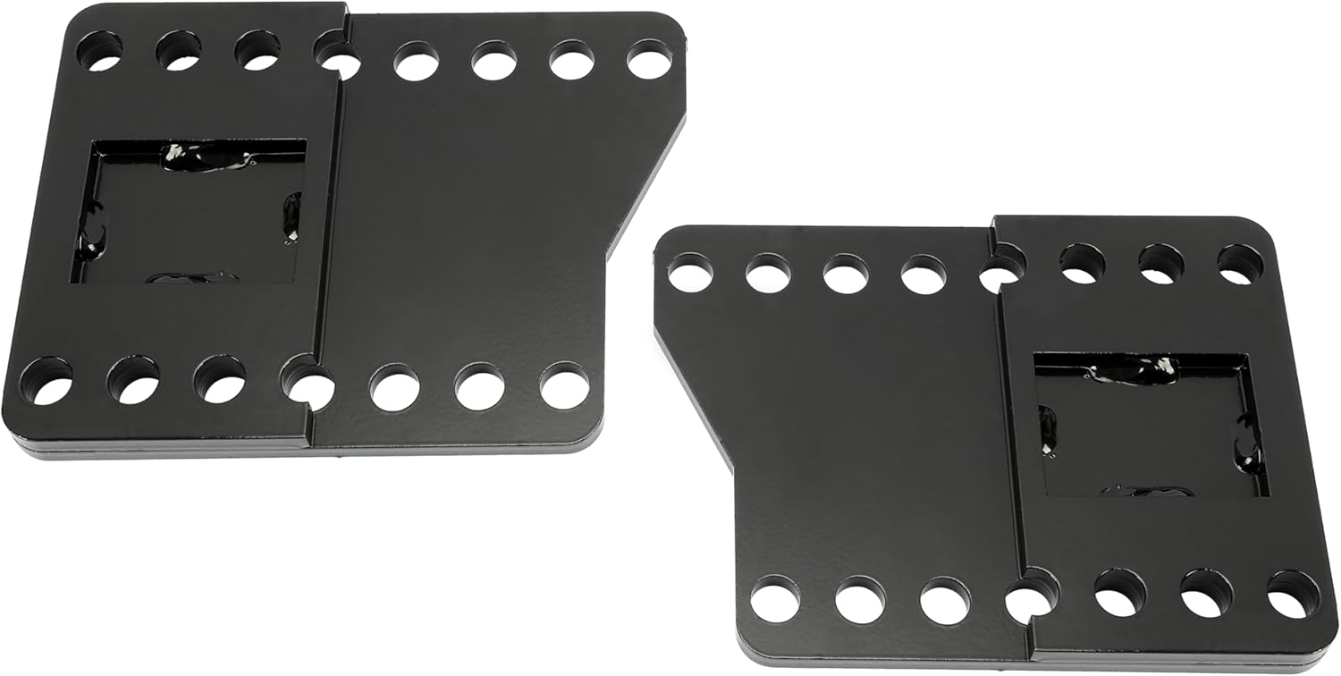 ECOTRIC Universal Snowplow Mount Drop Bracket Lift Heavy Duty Steel Black