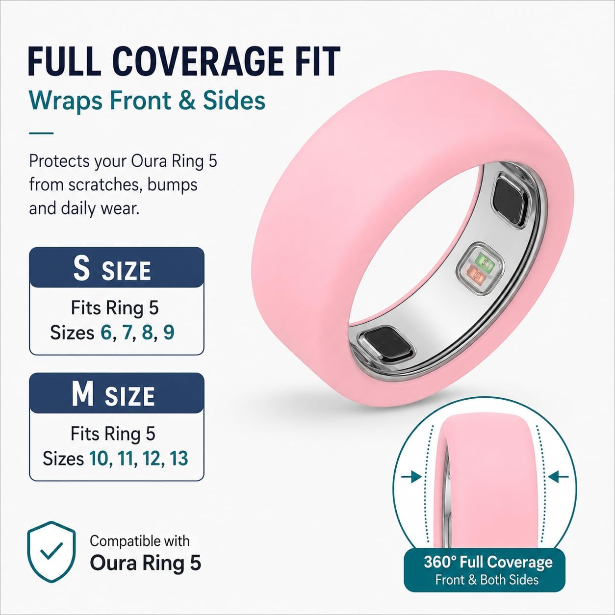 10 Pack Ring Covers Compatible with Oura Ring Gen 5, Silicone Ring Protector Set with 10 Colors, Scratch Resistant Protective Cover, Soft Flexible Ring Guard for Women & Men (M) image 2