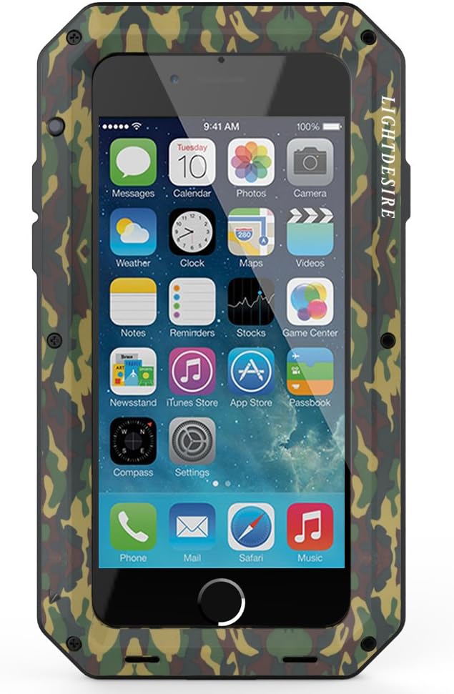 Case for iPhone SE2, iPhone 7/8 Case, Aluminum Alloy LIGHTDESIRE Extreme Water Military Bumper Heavy Duty Cover Shell 4.7 Inch - Camouflage