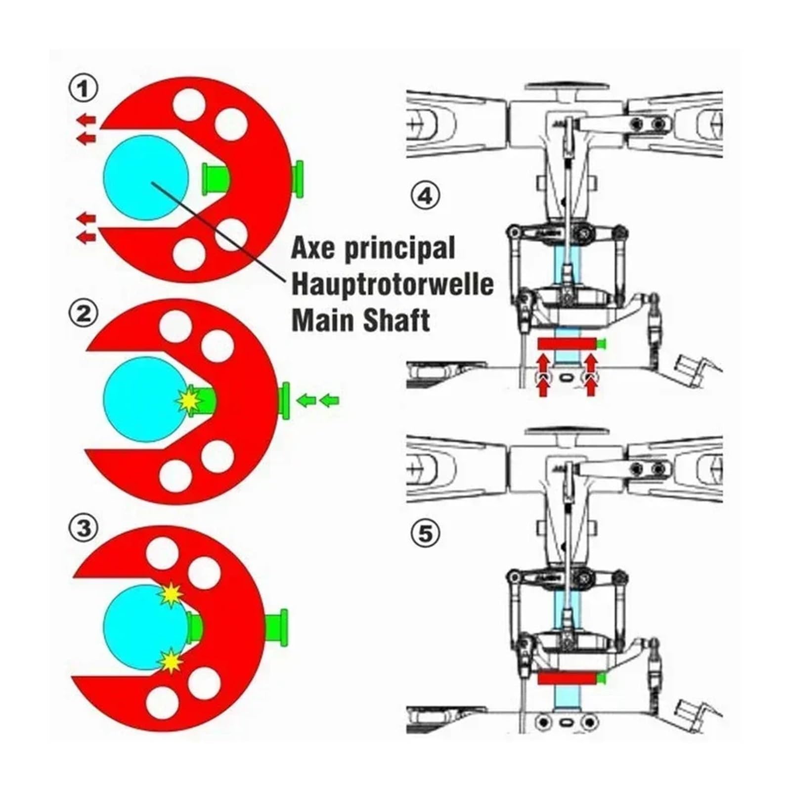 Taumelscheiben-Nivellierer for 450/500/700 RC-Helikopter – Universelles Nivellierwerkzeug for Einstellen der horizontalen Position der Taumelscheibe(500 700 red)