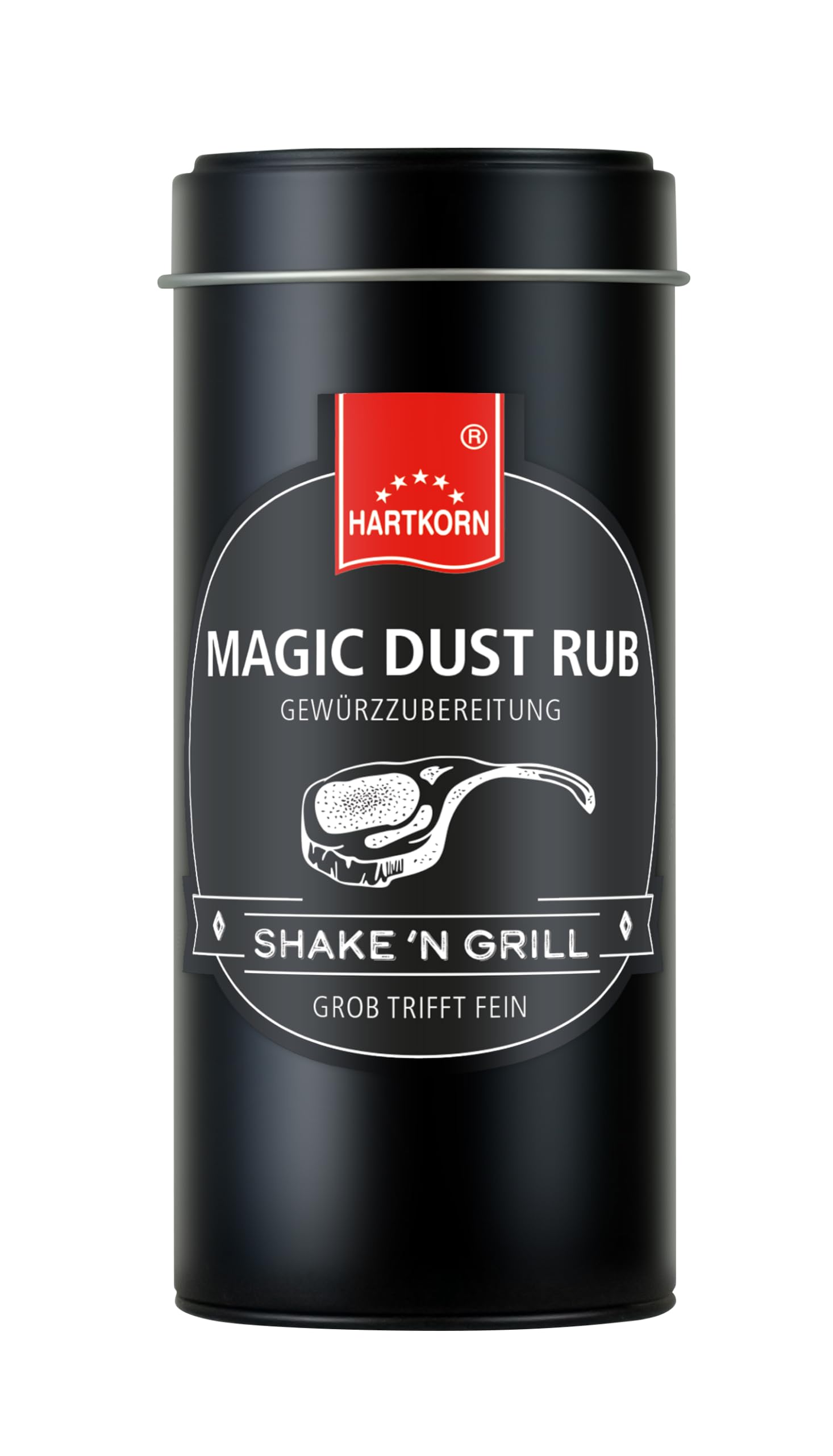 Hartkorn - BBQ Gewürz-Sixpack (6-teilig) Shake´n Grill (Geflügel Rub, Steak Rub, Fisch Rub, Smoky Rub, Veggie Rub, Magic Dust Rub) - Geschenkset für Männer