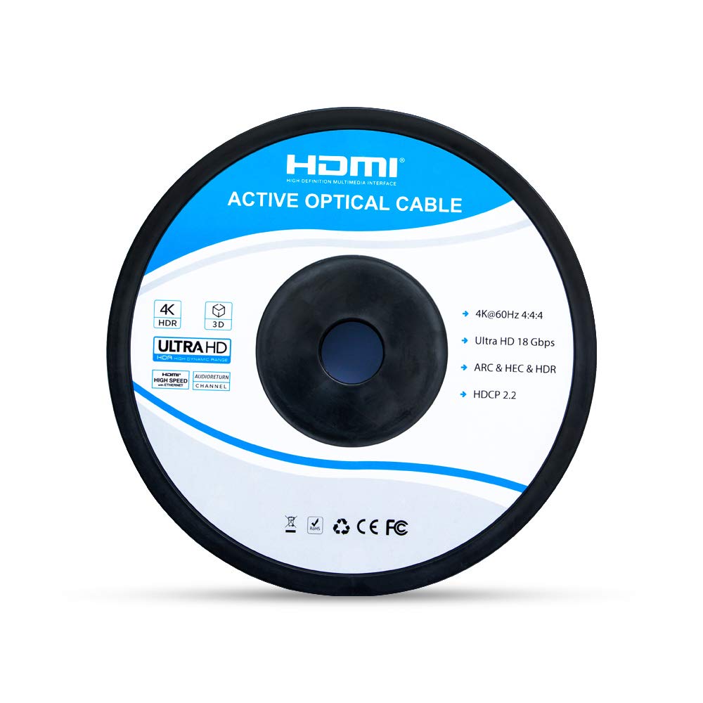 MOWSILAOC FIBRE HDMI to HDMI 2.0V 4K CABLE, Resolution: UHD 4K @ 60HZ Bandwidth: upto 18 Gbps (20M)