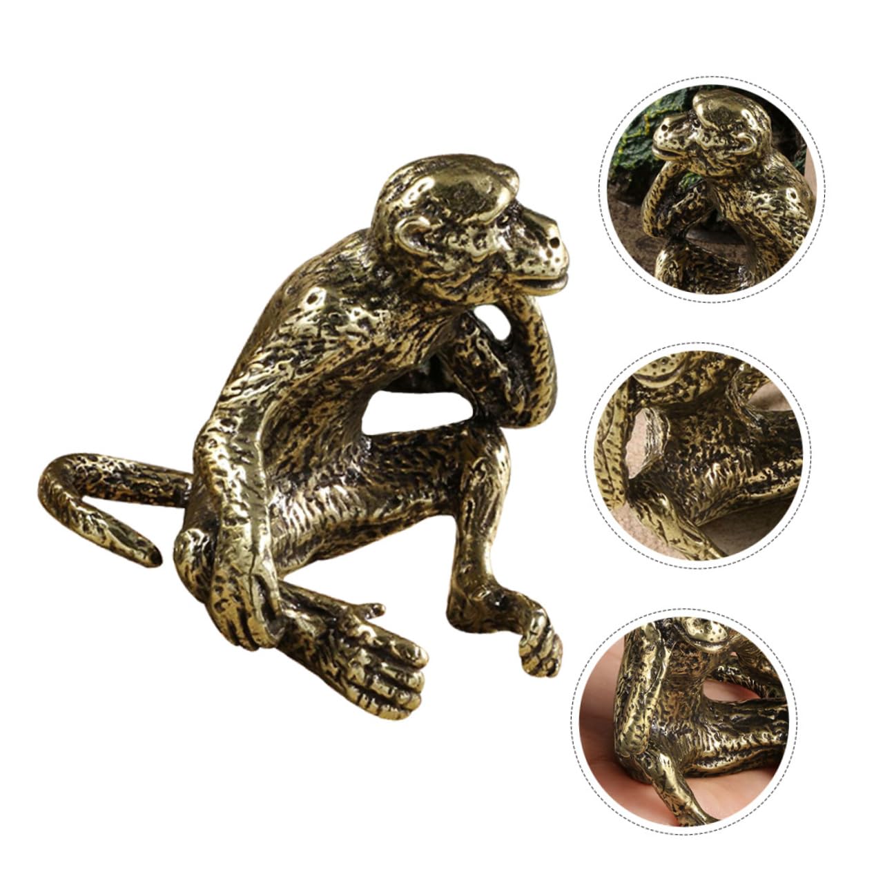 Toyvian 2stücke Miniatur Affenfigur Messing Retro Deko Für Zuhause Und Büro Einzigartige Kleine Skulptur Langlebige Und Stabile Tischdekoration Für Bastelarbeiten Und Sammler