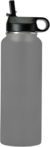 Vista 146 de LaserGram Botella de agua personalizada, palitos de lacrosse, acero inoxidable de doble pared aislada al vacío con popote superior, regalo grabado