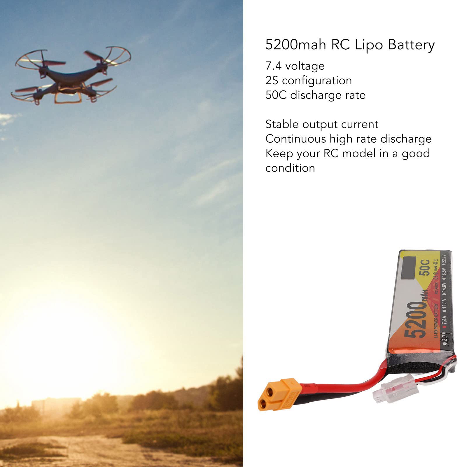 Batería RC Lipo 5200mAh 50C 7.4V