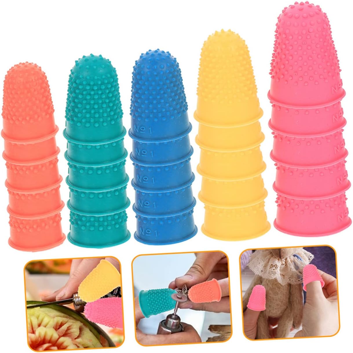 Didiseaon 100pcs Nonslip Finger Protectors for Cutting Hot Glue Sorting Tasks Counting Writing Rubber Finger Tips Covers