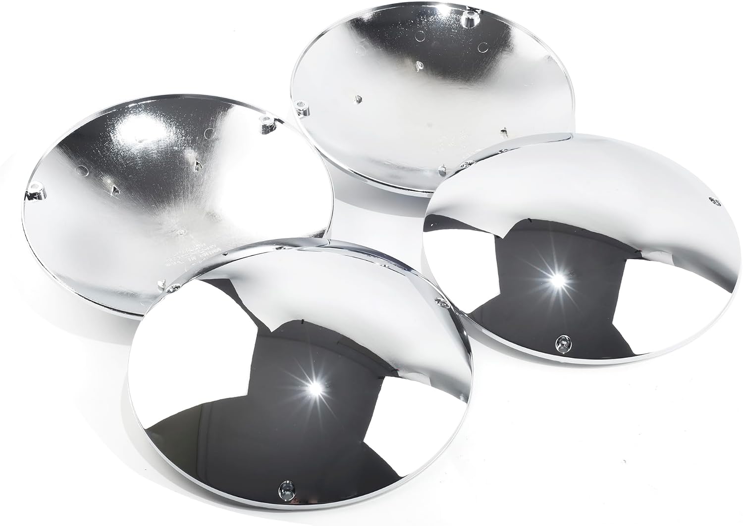 4Pcs 270MM 10.63Inch Baby Moon Hubcaps Wheel Covers Chrome Wheel Center Caps with Punching Tool for 16 Inch 17 Inch Iron Wheels, Universal Vintage Custom Hub Cap