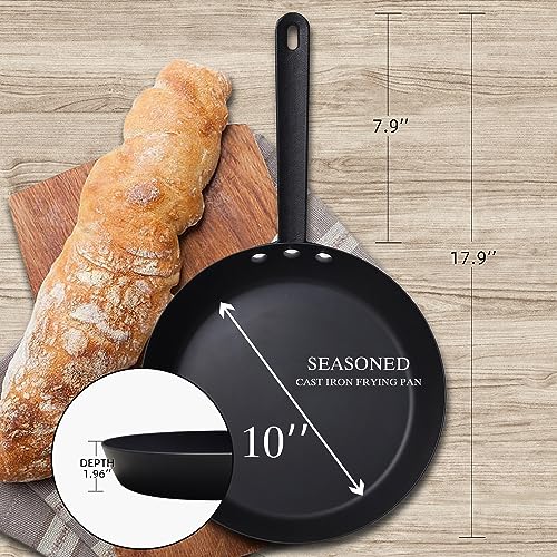 Letschef Coating-Free Carbon Steel Frying Pan - 10 Inch Durable Skillet for Delicious Cooking, Oven Safe and Induction Compatible, PFOA Free - Image 2