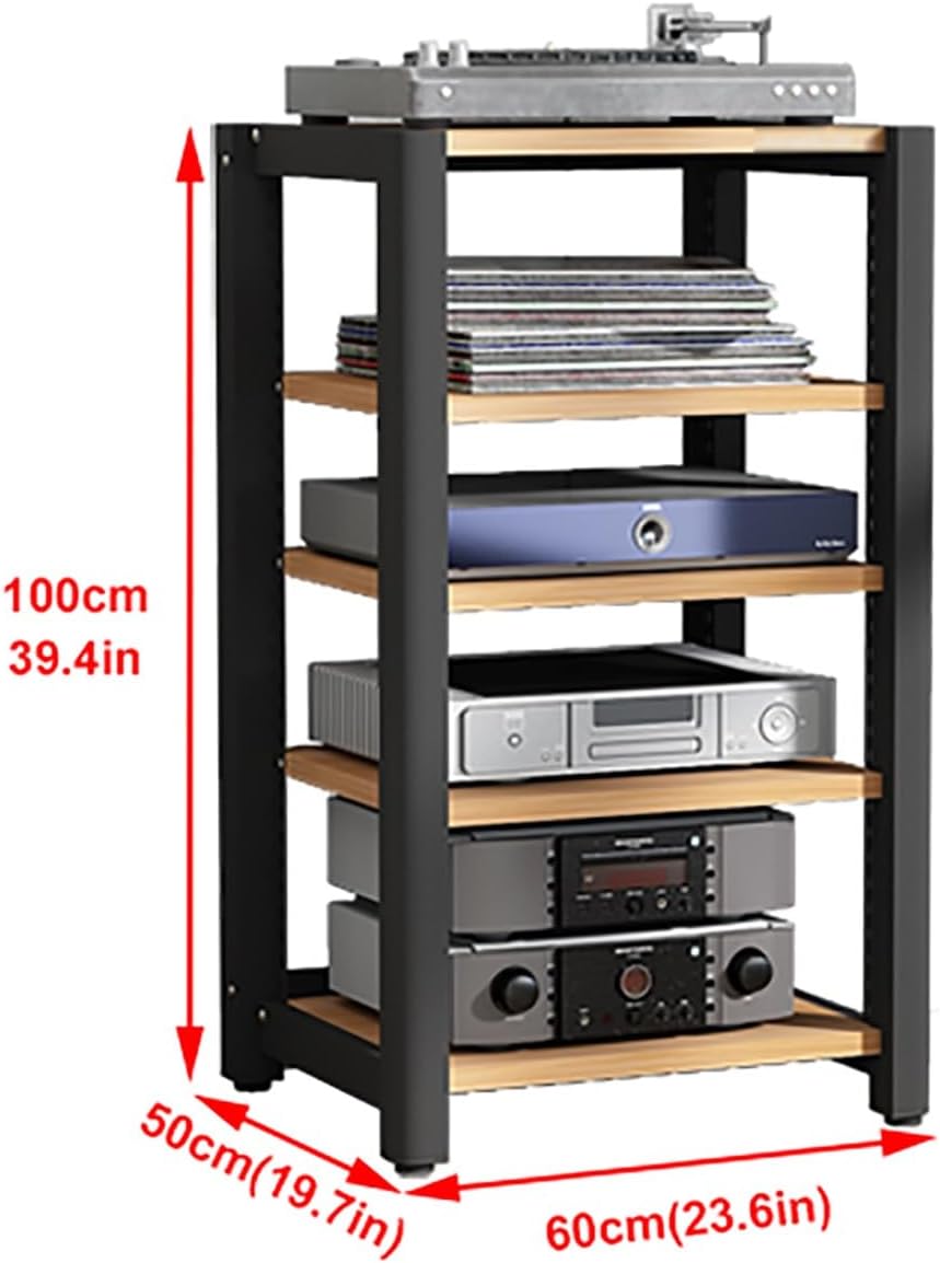 5-Tier Shelves Audio Video Media Stand, AV Component Media Stand, Audio Tower and Media Center, Modern AV Cabinet, for Stereo Component Storage (Color : A)