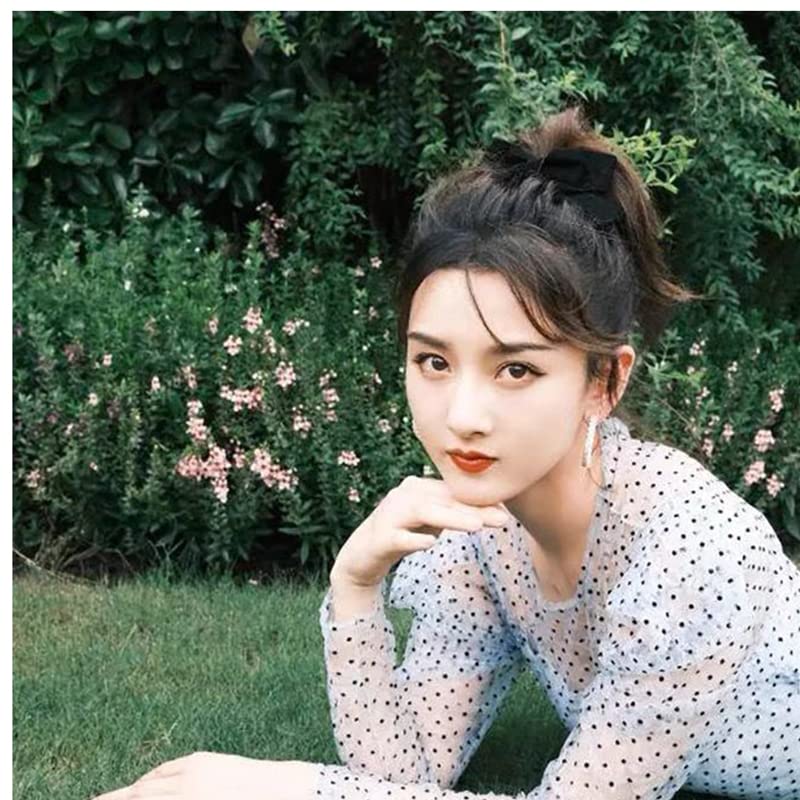 Miniatura 6 de Coleteros de terciopelo negro con lazo bandas de goma para atar el cabello coleteros negros para el cabello soporte de cola de caballo de terciopelo