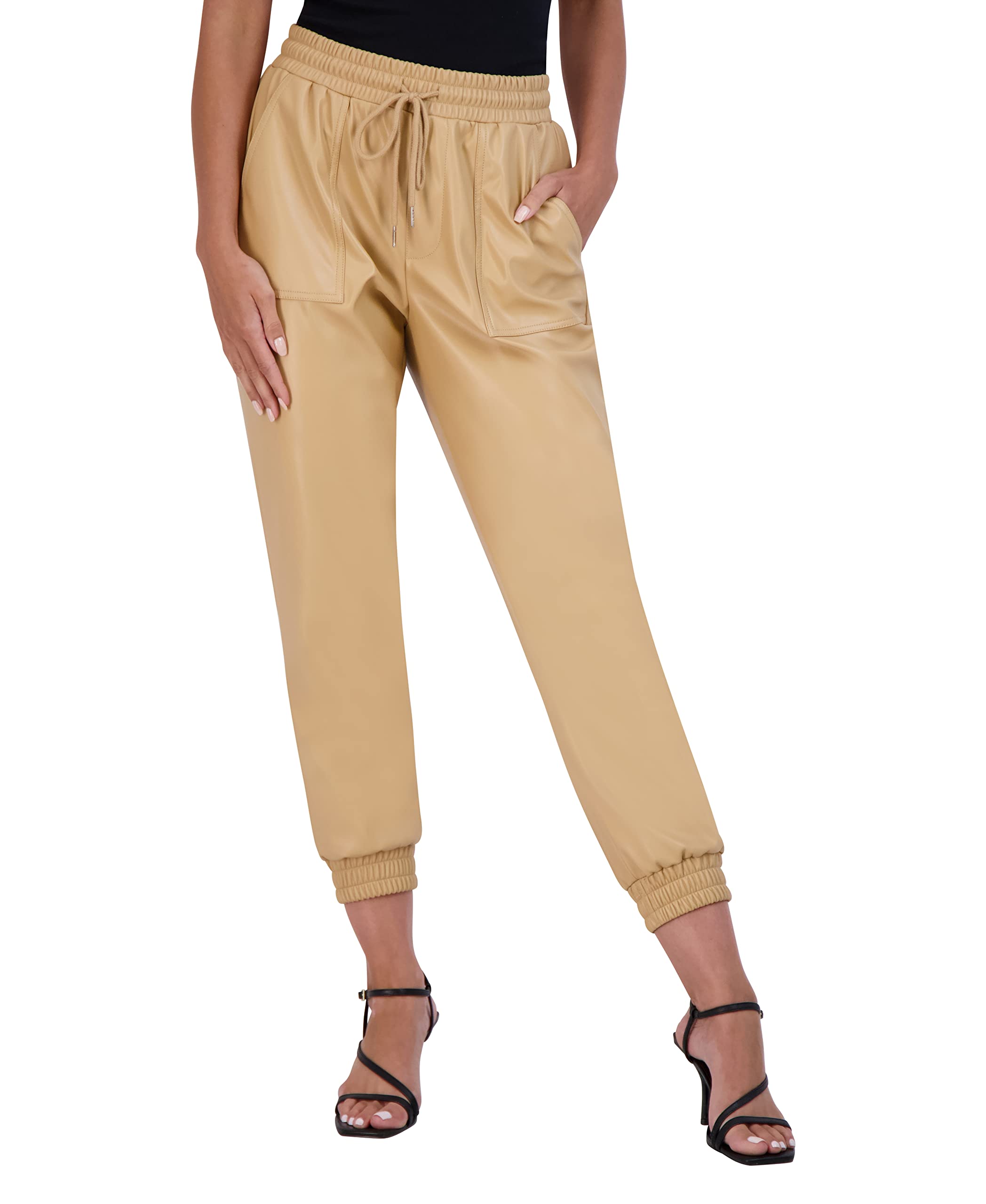 BCBGenerationWomen's Faux Leather Joggers with Drawstring