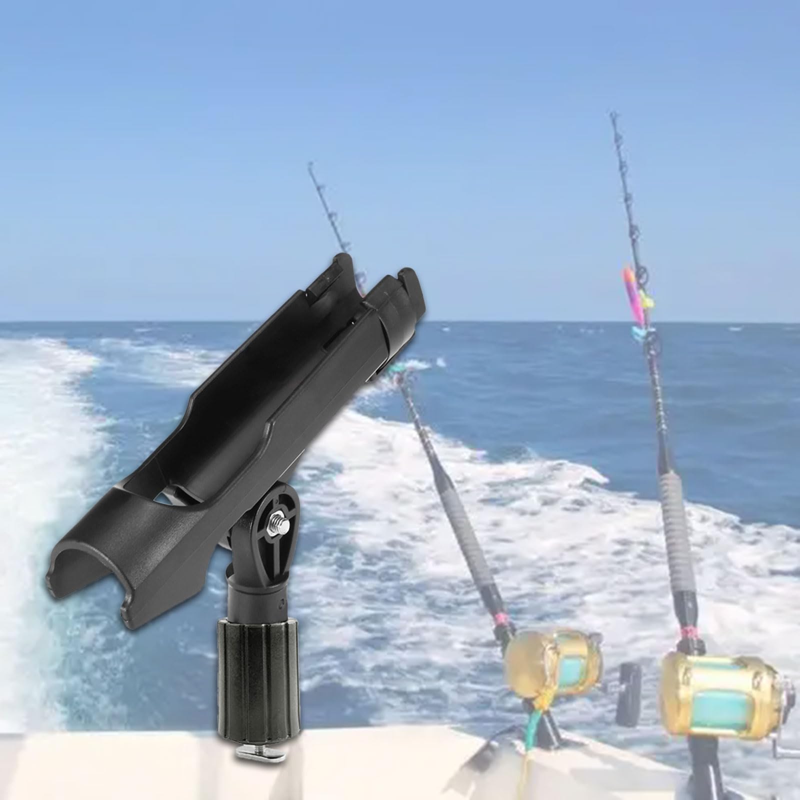 mioosho Fishing Boats Rod Holder with Mount Brackets, Fishing Rod Rack 360 Degree Adjustable Rod Rack for Fishing Boats Kayak