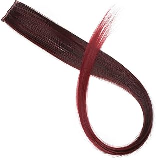 TYNXK Extensión De Pelo De Plumas Extensiones de Cabello de Color con Reflejos de arcoíris Recto Largo sintético Clip Rosa púrpura Verde Amarillo Extensiones De Pelo (Color : 52H, Size : 22inches)
