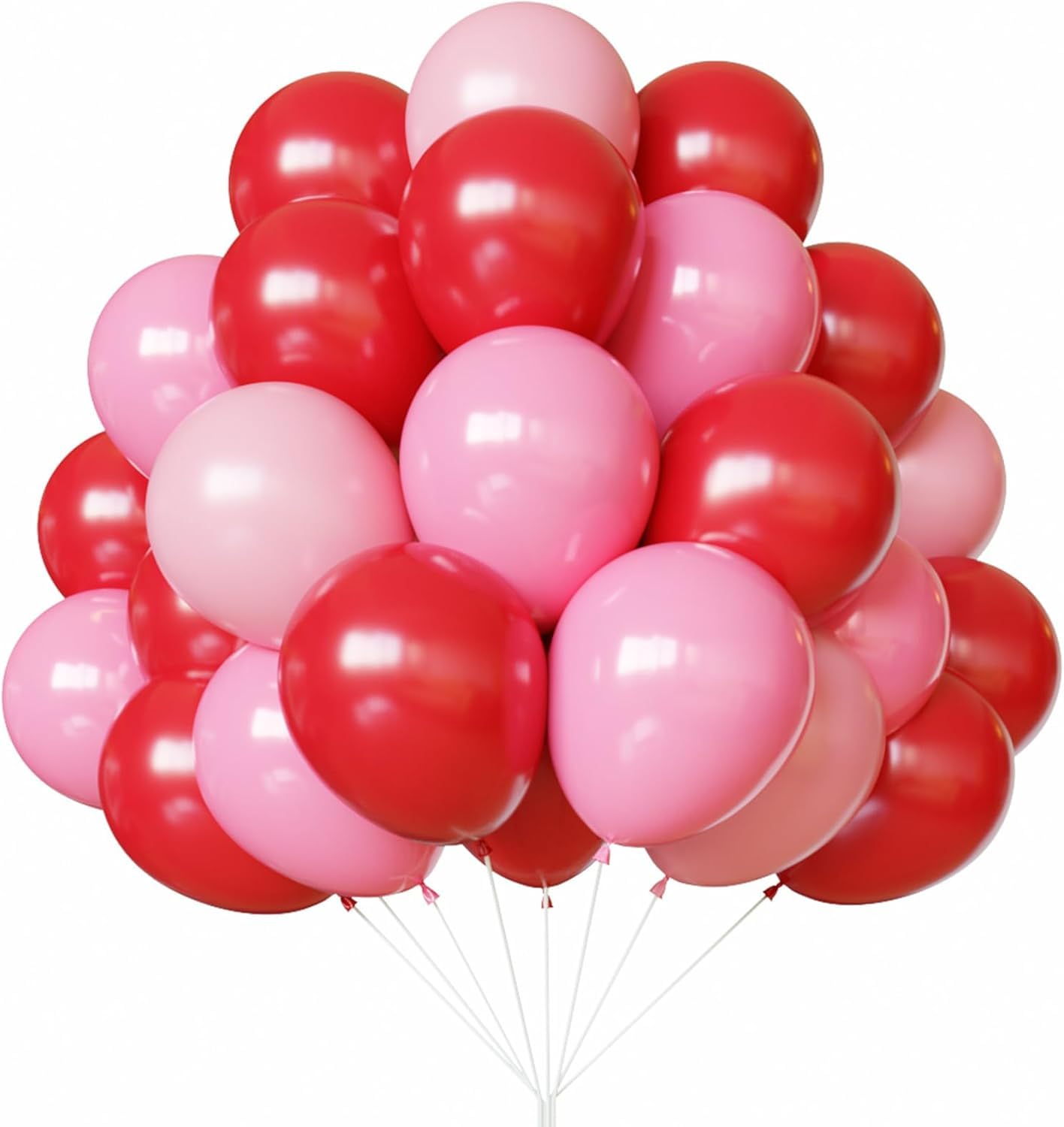 Luftballons Rot Rosa Pink 50 Stück 12 zoll Luftballons Valentinstag Latex Ballons für Frauen Prinzessin Geburtstag Hochzeit Verlobung Polterabend Party Deko