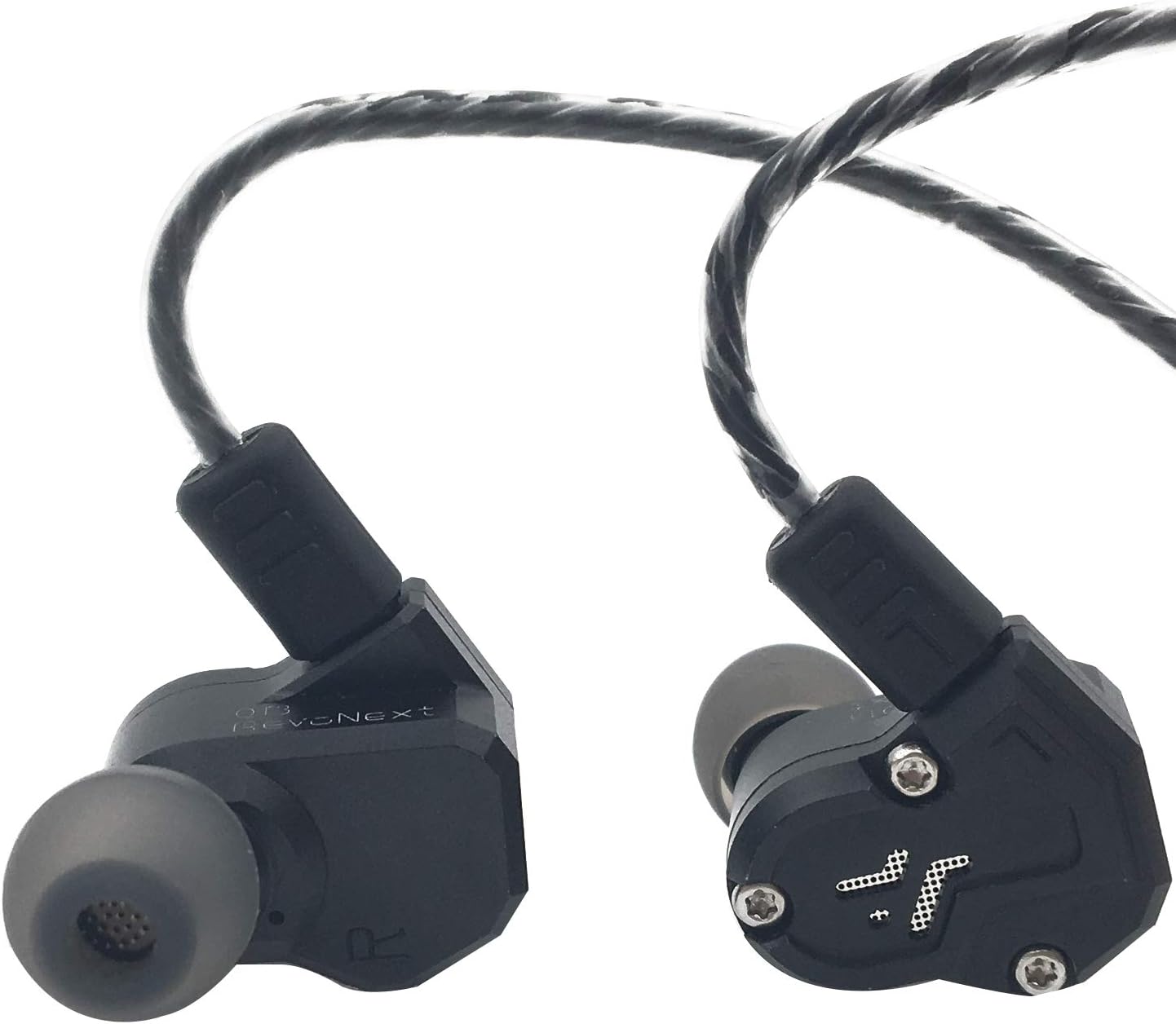 Linsoul RevoNext QT3 2DD+2BA Quad Driver Hybrid HiFi in-Ear Headphones, Noise Cancelling Wired Earphones with 3.5mm Plug 0.78mm Detachable Cable, Aluminum Metal Shell (Without Mic, Black)