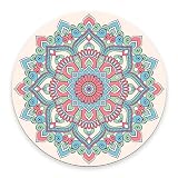 Vintage Flower Mandalas Mouse Pad,Floral Paisley Medallion Ethnic Mandala Pattern Round Non-Slip Rub