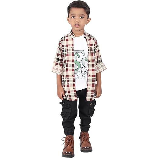 Boys Cotton Checkered Shirt Multicolour