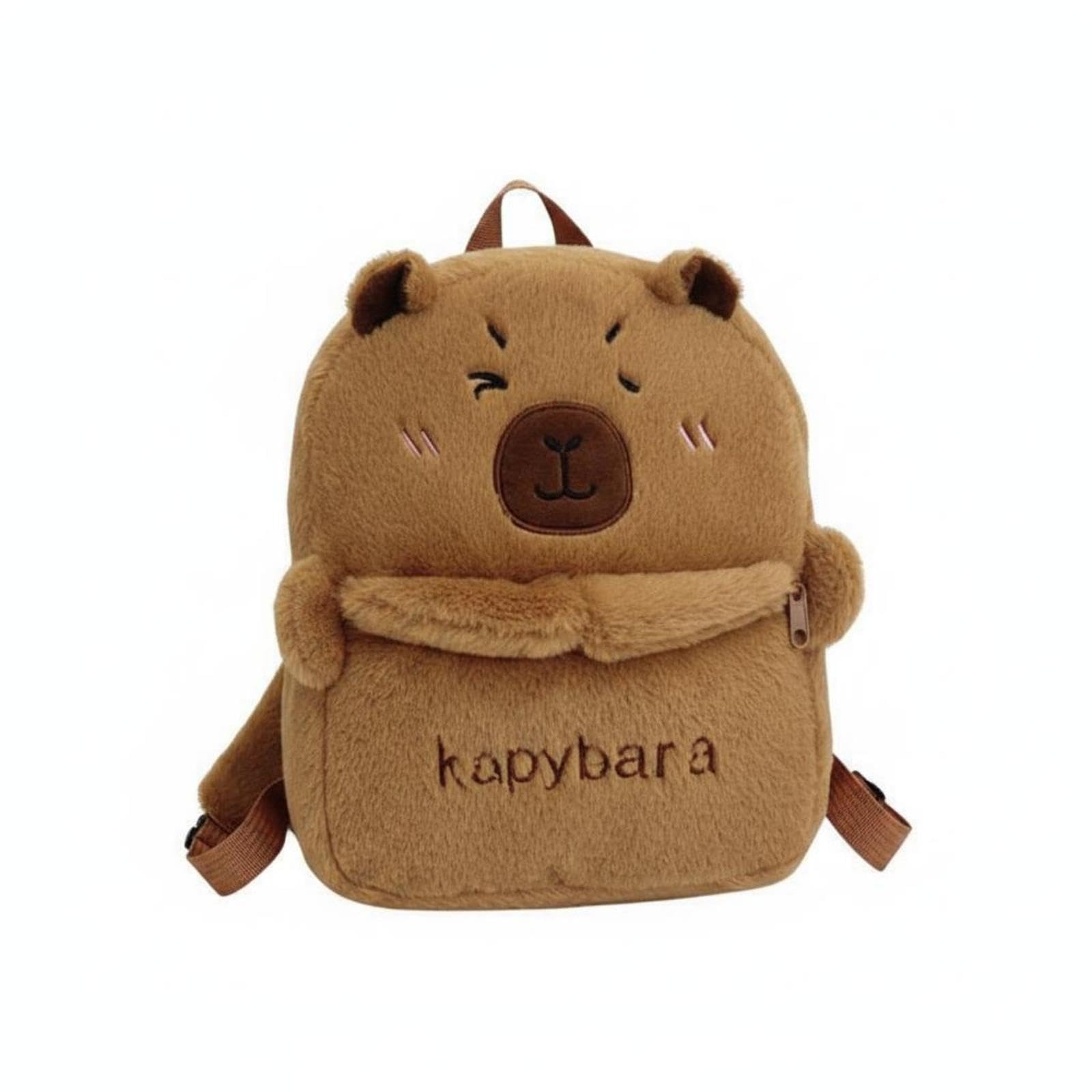 ™ Capybara Soft Toy Backpack Embroidered Soft Toy Capybara Backpack Front Pocket Shy-image-15