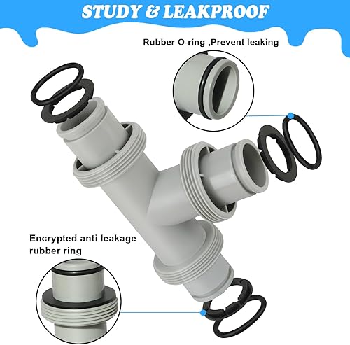 Miniatura 8 de Adaptador de manguera de bomba de filtro, extensor de manguera de piscina de 1.5 pulgadas con doble anillo impermeable, conector de manguera de