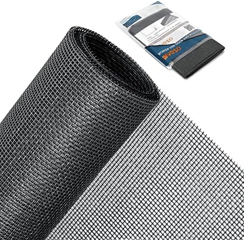 MAGZO Screen Door Replacement Mesh,48"W x 99"L Window Screen Mesh Adjustable Screen for French Patio Entry Porch Sliding Door Screen Mesh Curtain Net Black