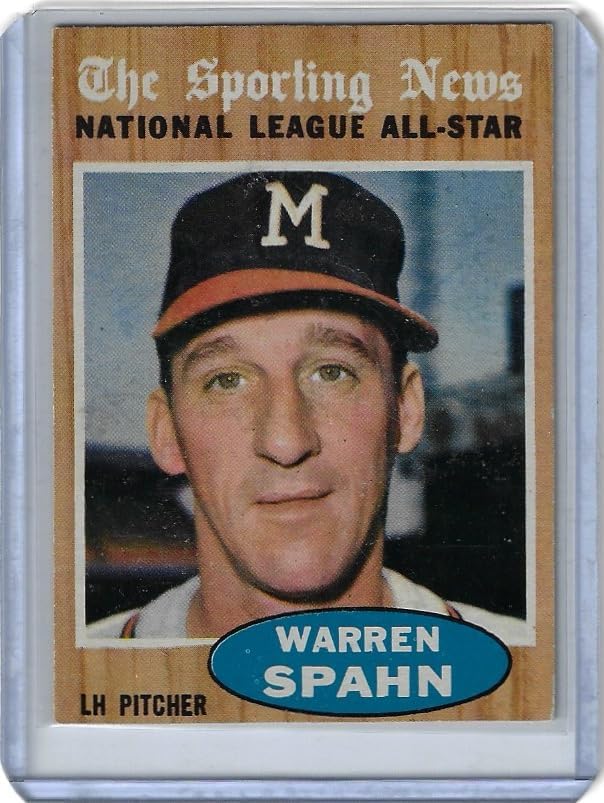 Warren Spahn Vintage Sporting News National League All- Star Collectible Baseball Card - 1962 Topps Baseball Card #399 (Braves)